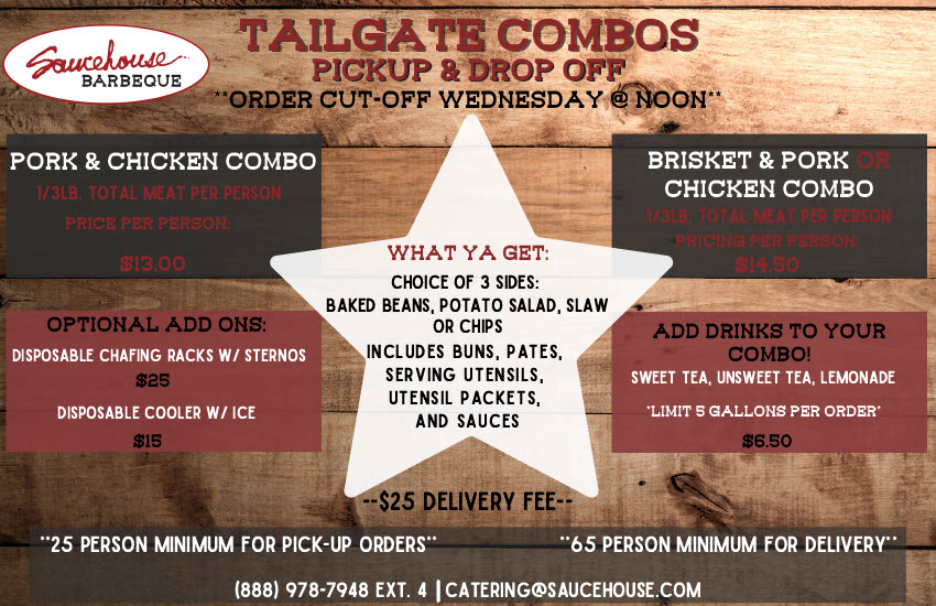 GAME DAY PICK UP & DROP OFF SAUCEHOUSE BBQ10241024_1