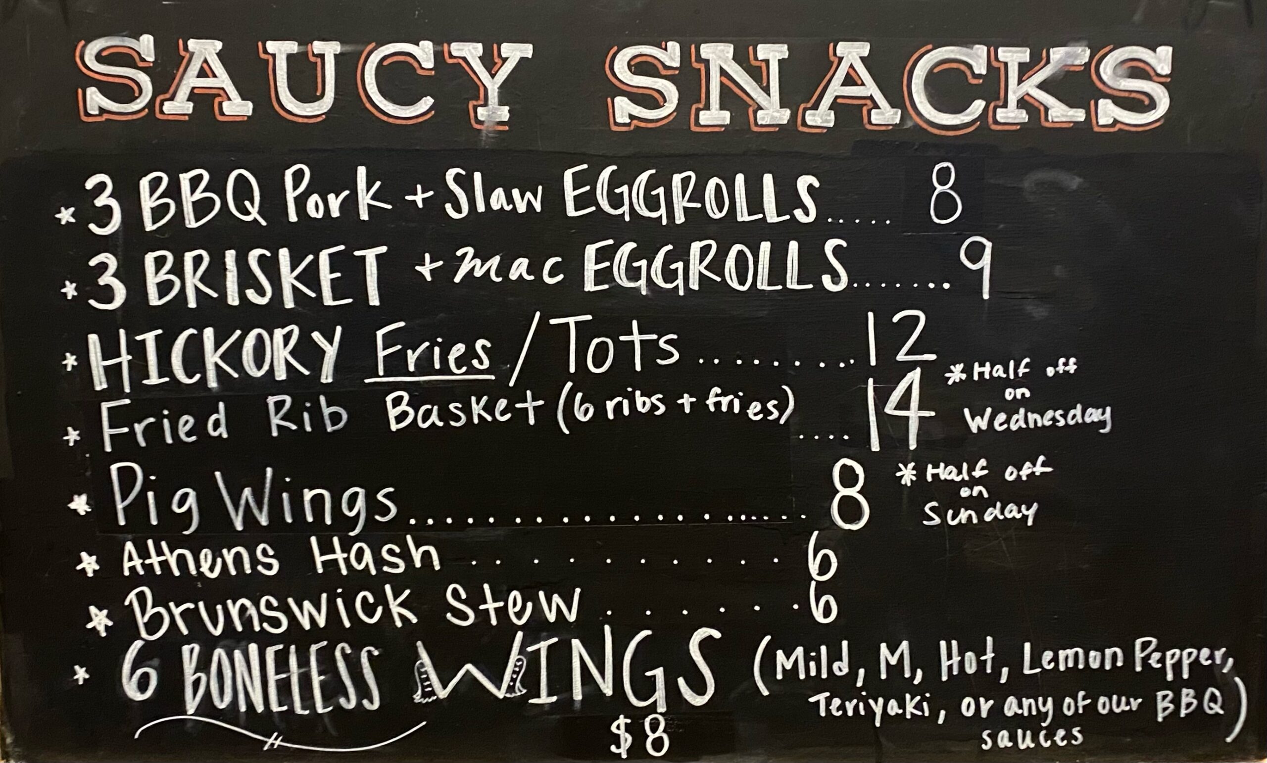 Bar Menu Spring 22'