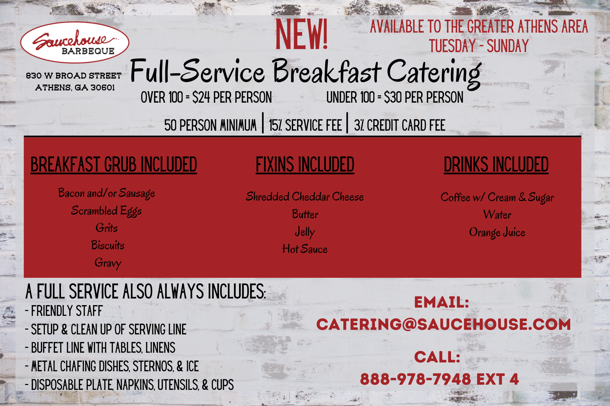 Full Service Breakfast Catering Menu 2022